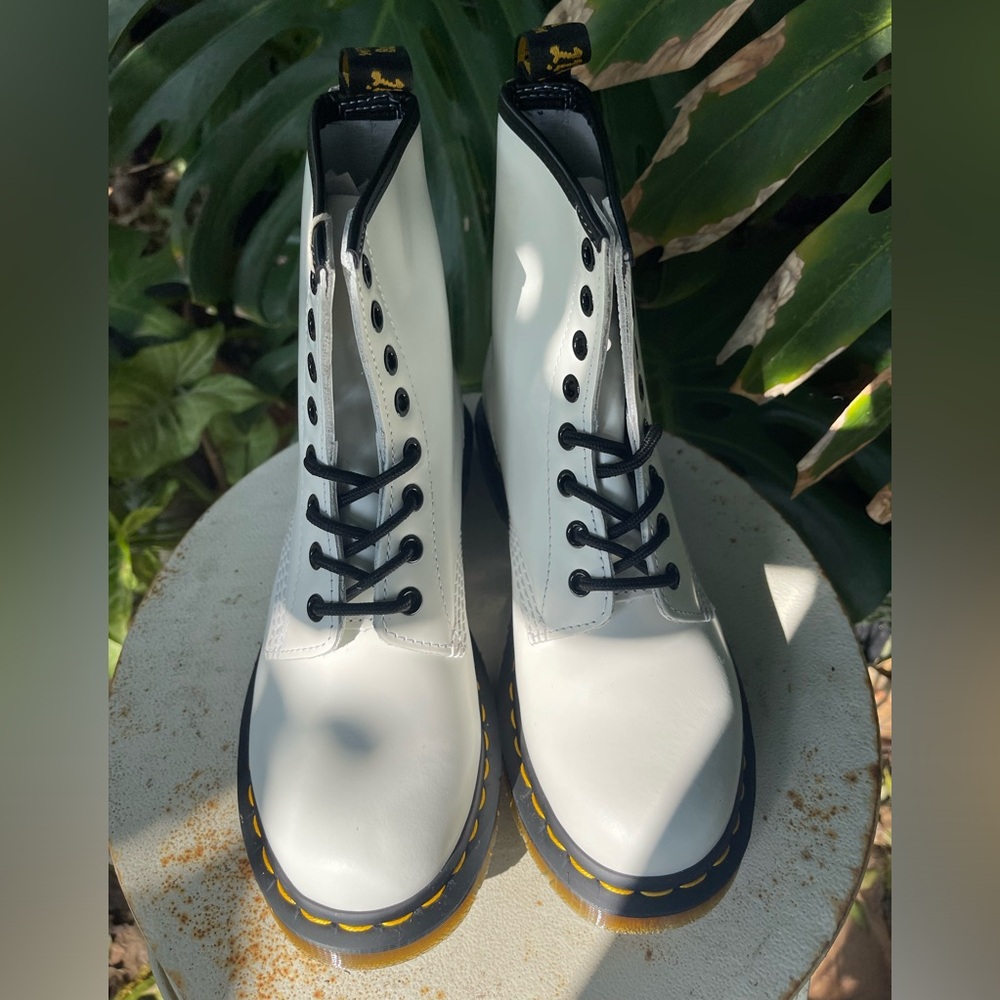 Dr. Martens white boots size 6